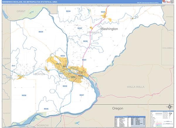 Kennewick-Richland Metro Area Wall Map